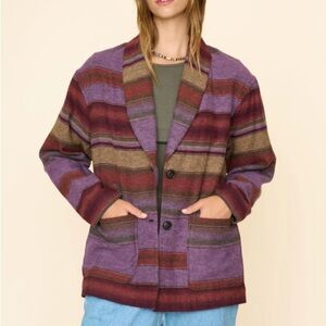 Xirena Collins Jacket Lavender sand multi purple sunset blanket coat